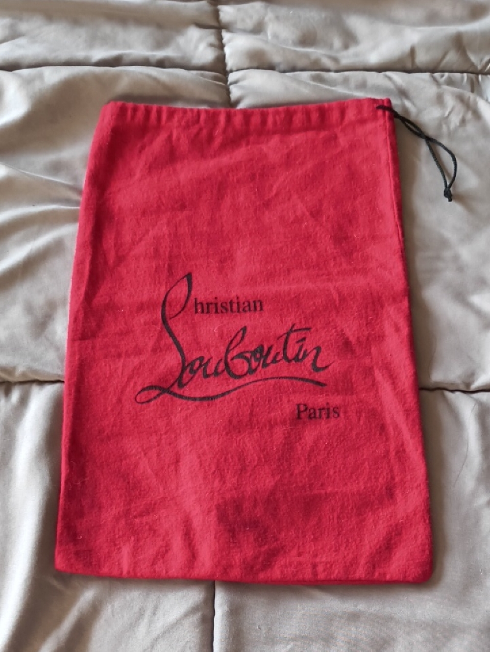 Christian Louboutin Red Felt Drawstring Bag